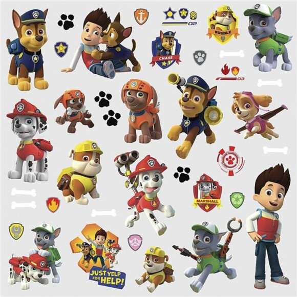 Paw Patrol Wall Decals Peel and Stick Removable Repositionable Kids Room Decor - Picture 3 of 4